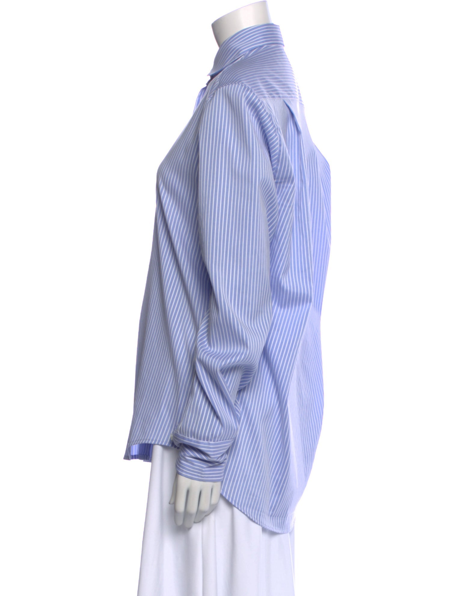 The Frankie Shop Striped Long Sleeve Button-Up Top