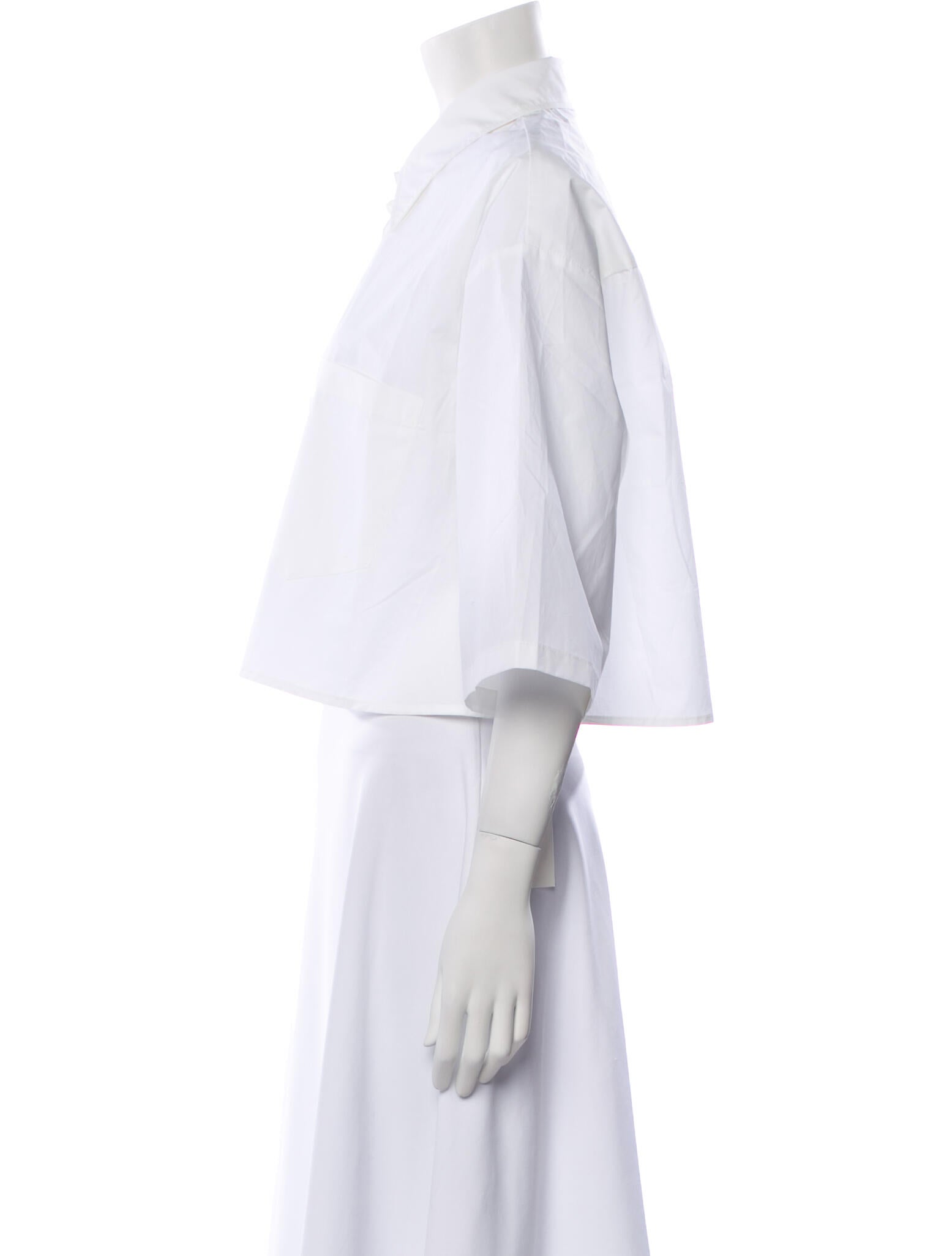 The Frankie Shop Three-Quarter Sleeve Crop Top