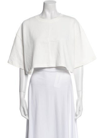 The Frankie Shop Crew Neck Short Sleeve Crop Top