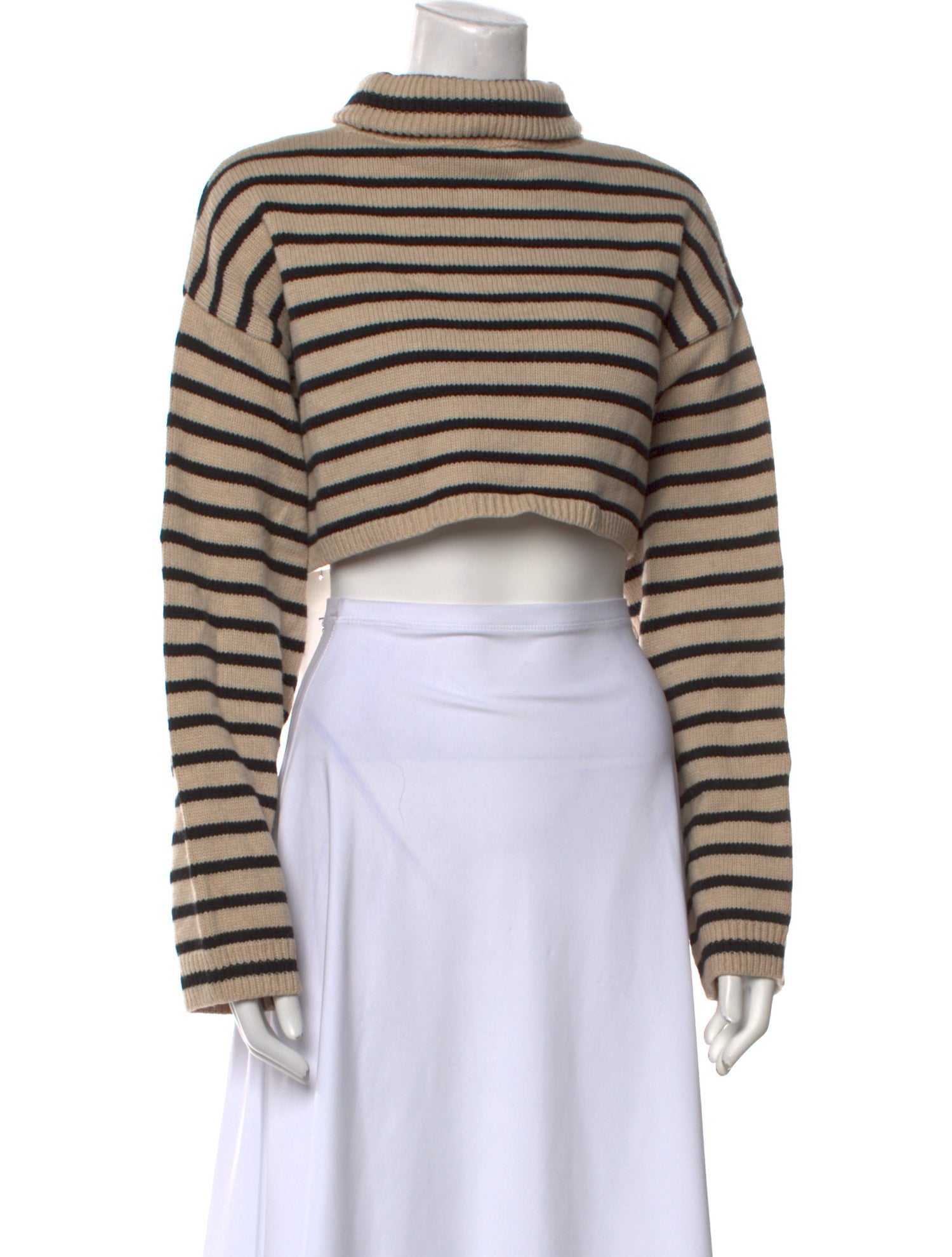 The Frankie Shop Striped Mock Neck Sweater
