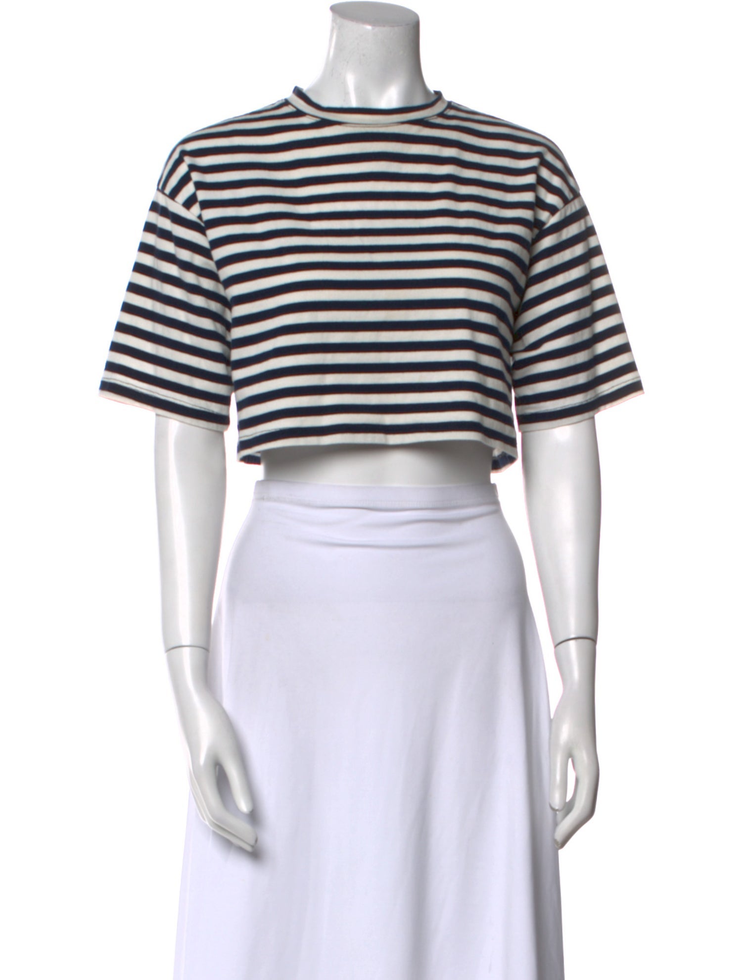 The Frankie Shop Striped Crew Neck Crop Top