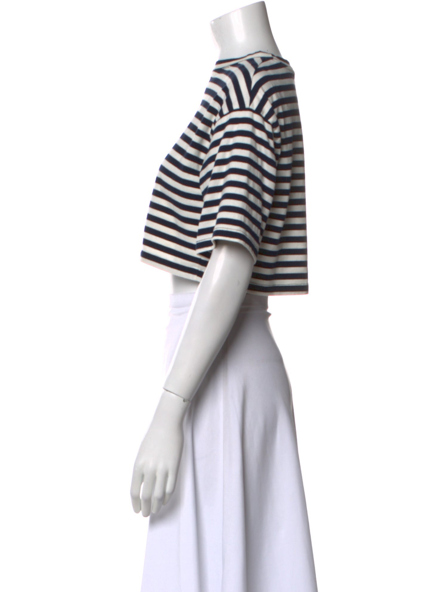 The Frankie Shop Striped Crew Neck Crop Top