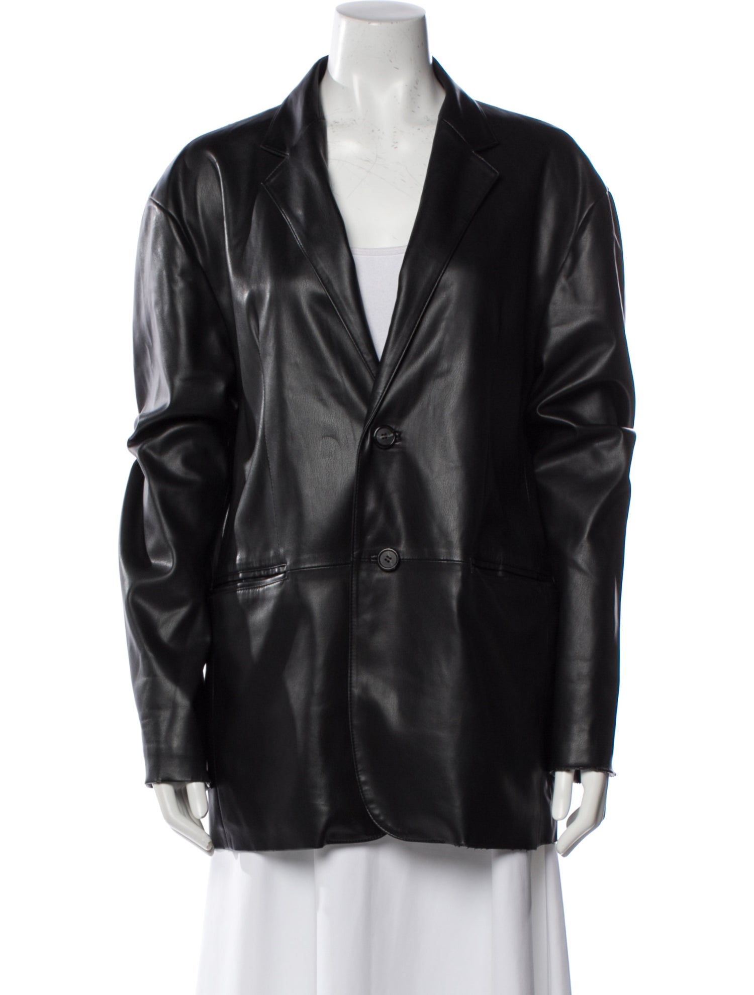 The Frankie Shop Faux Leather Blazer