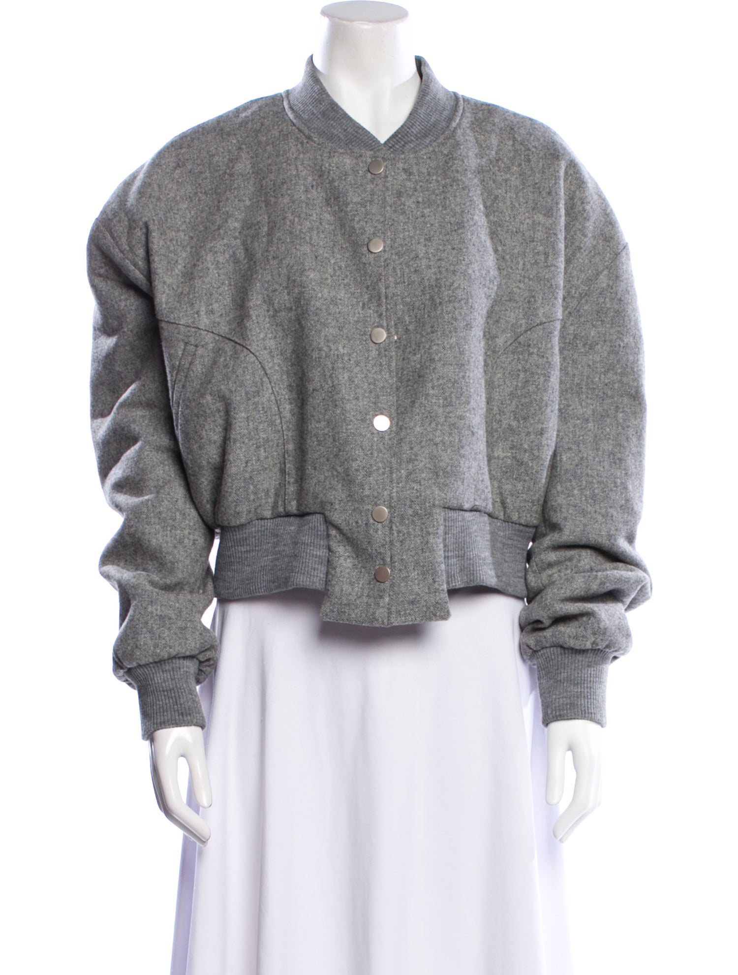 The Frankie Shop Wool Tweed Pattern Faux Fur Jacket