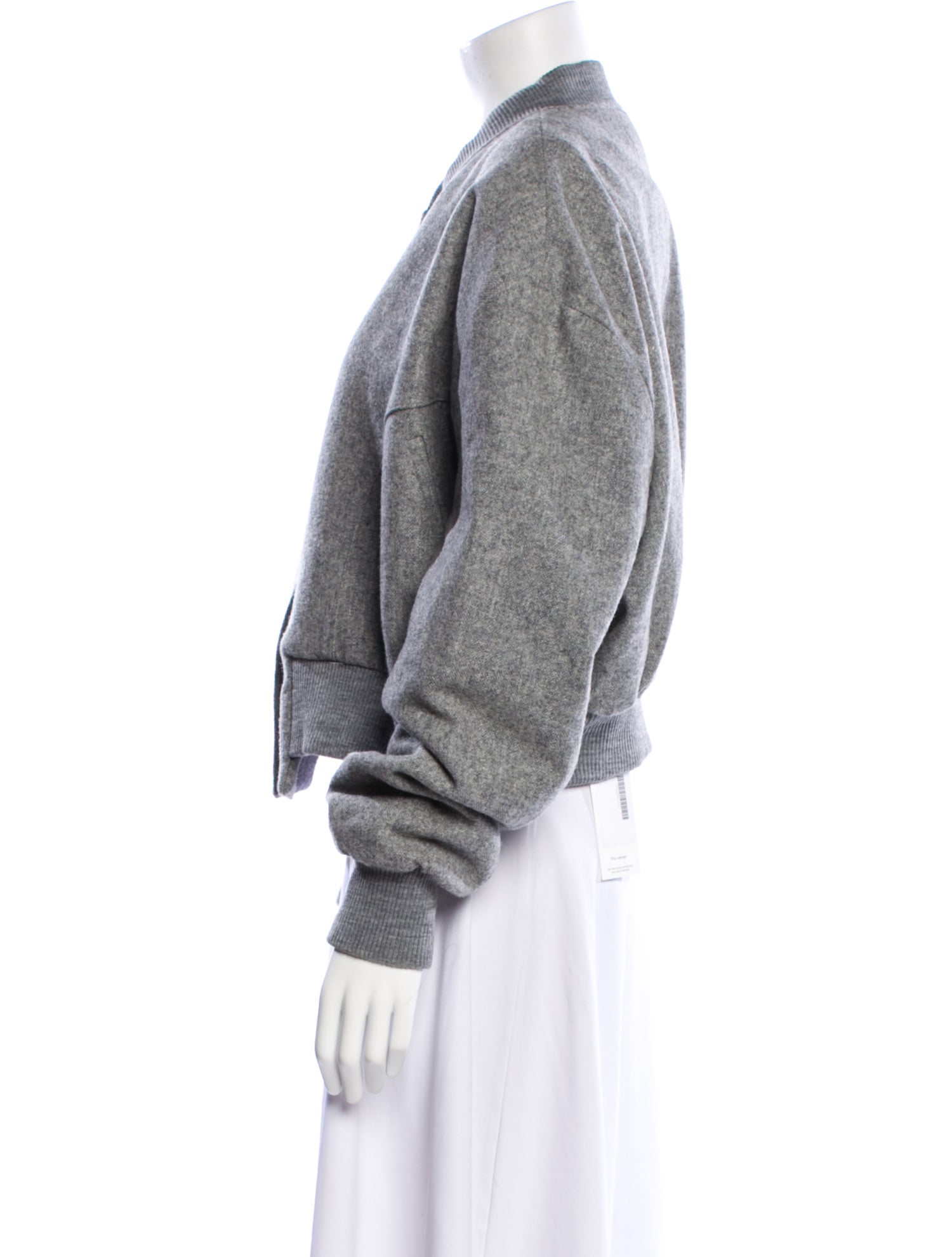 The Frankie Shop Wool Tweed Pattern Faux Fur Jacket