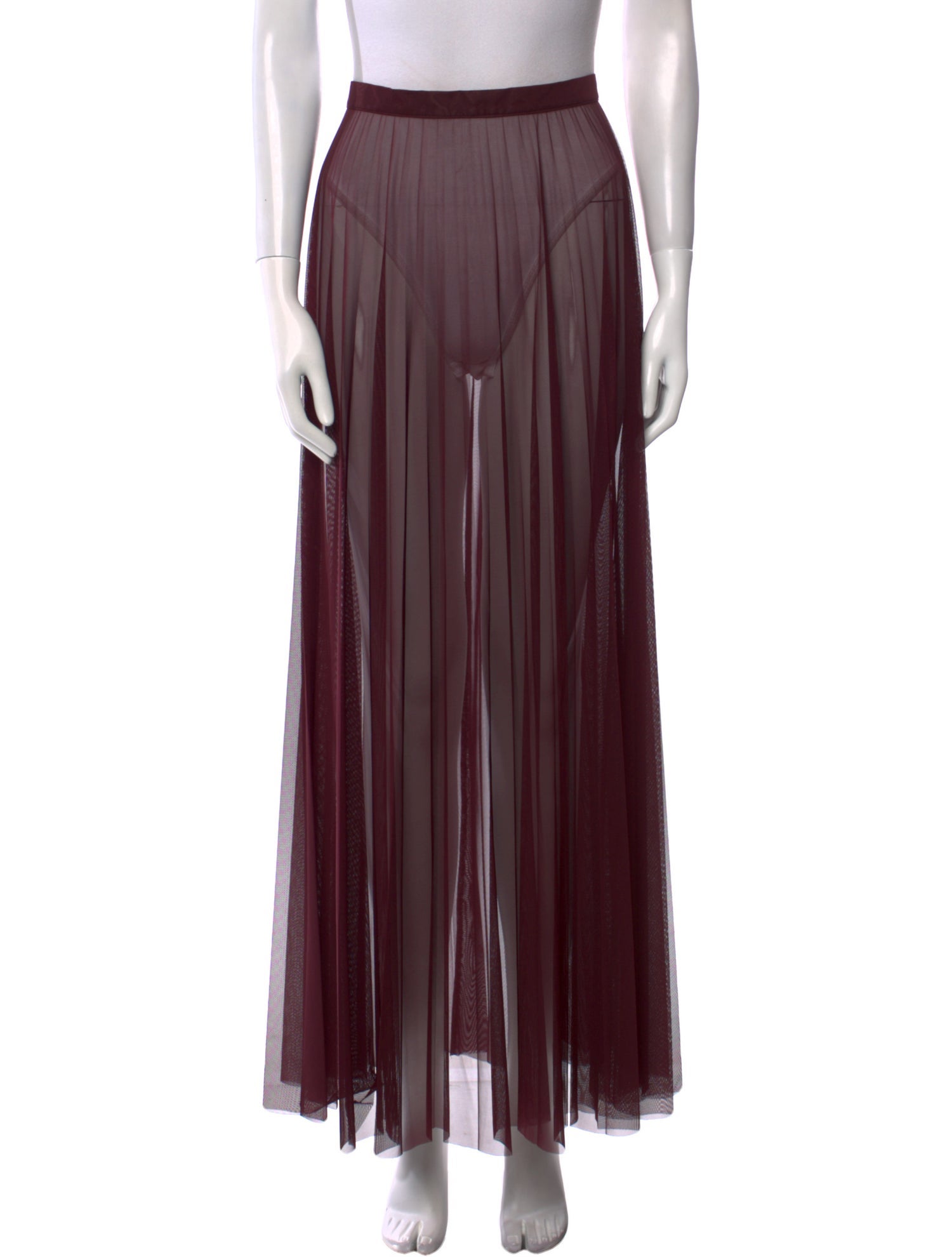 The Frankie Shop Mesh Accents Midi Length Skirt