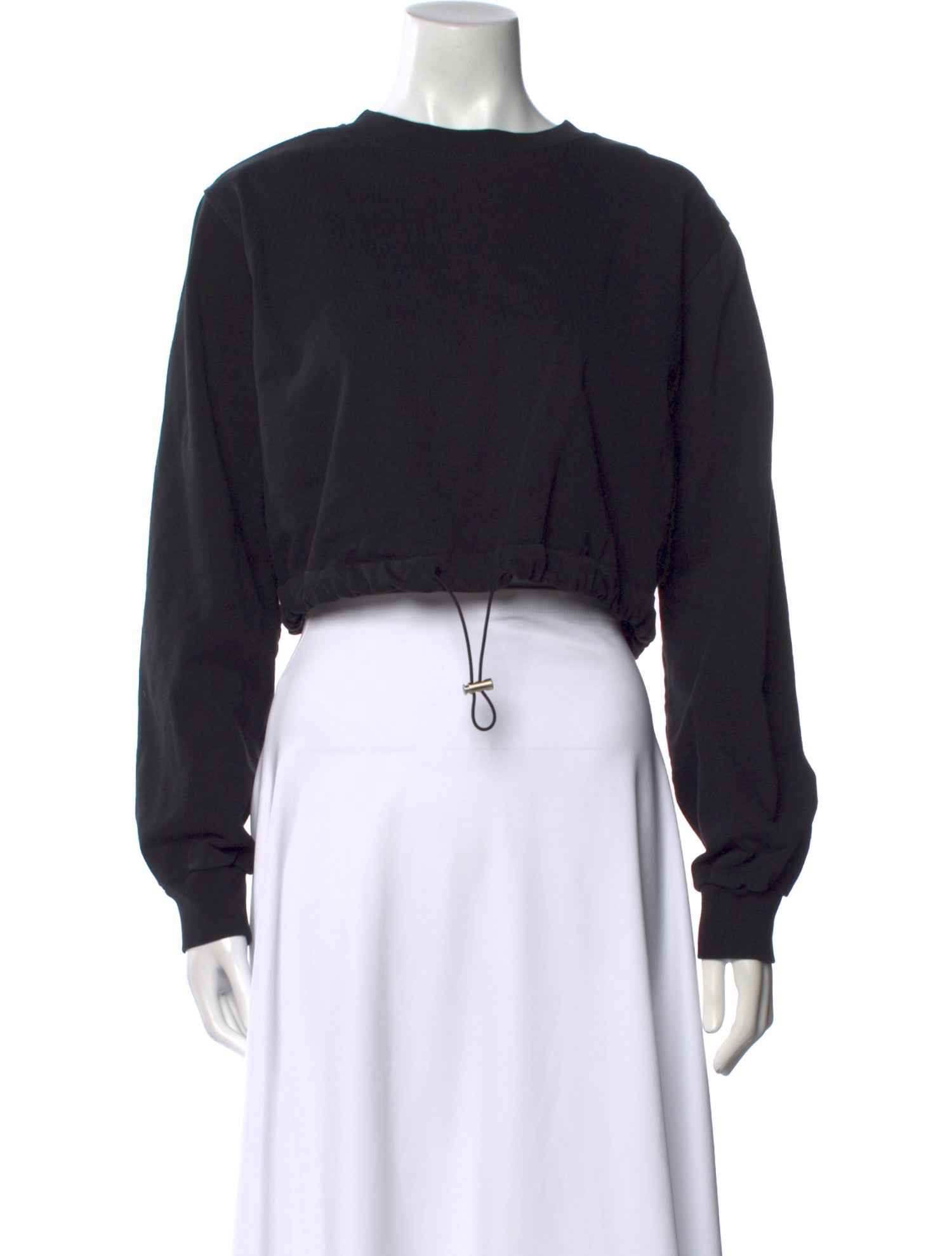 The Frankie Shop Bateau Neckline Long Sleeve Crop Top