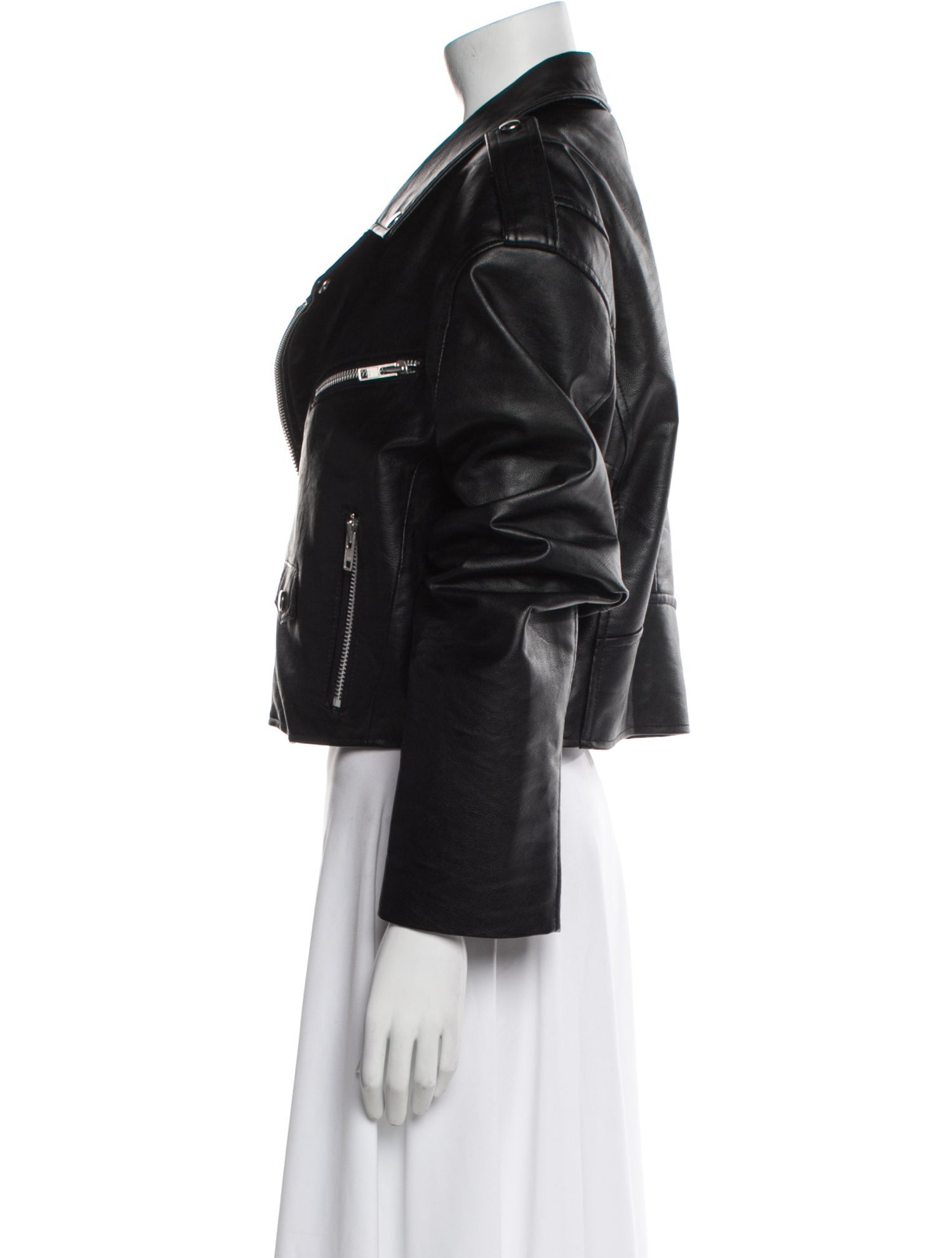 The Frankie Shop Faux Leather Biker Jacket