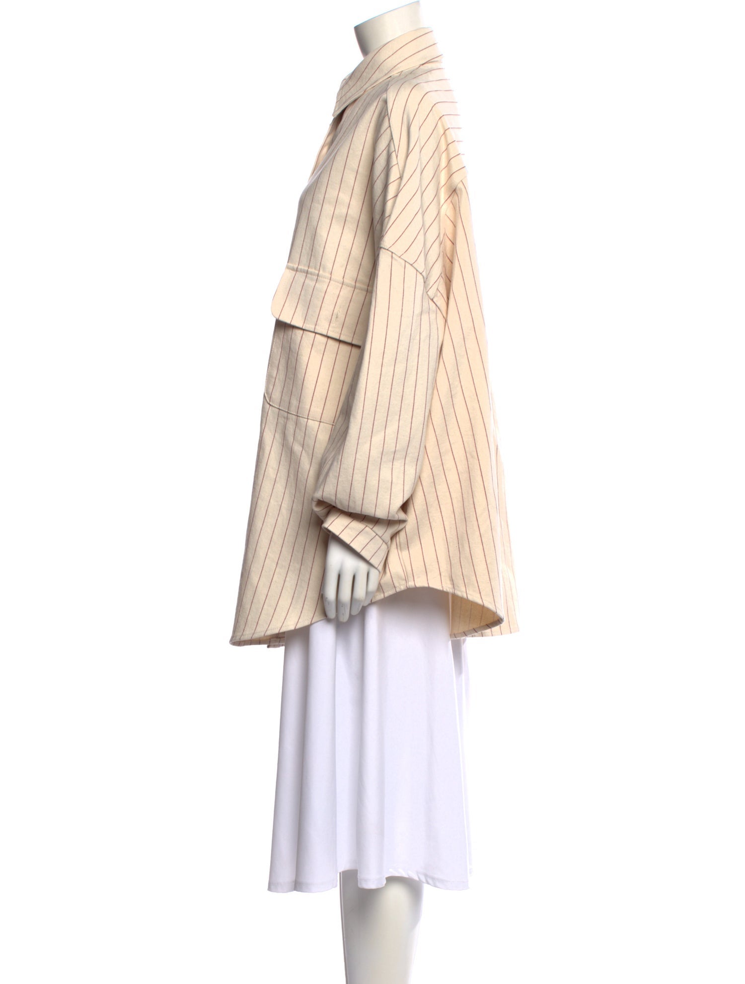 The Frankie Shop Striped Long Sleeve Button-Up Top