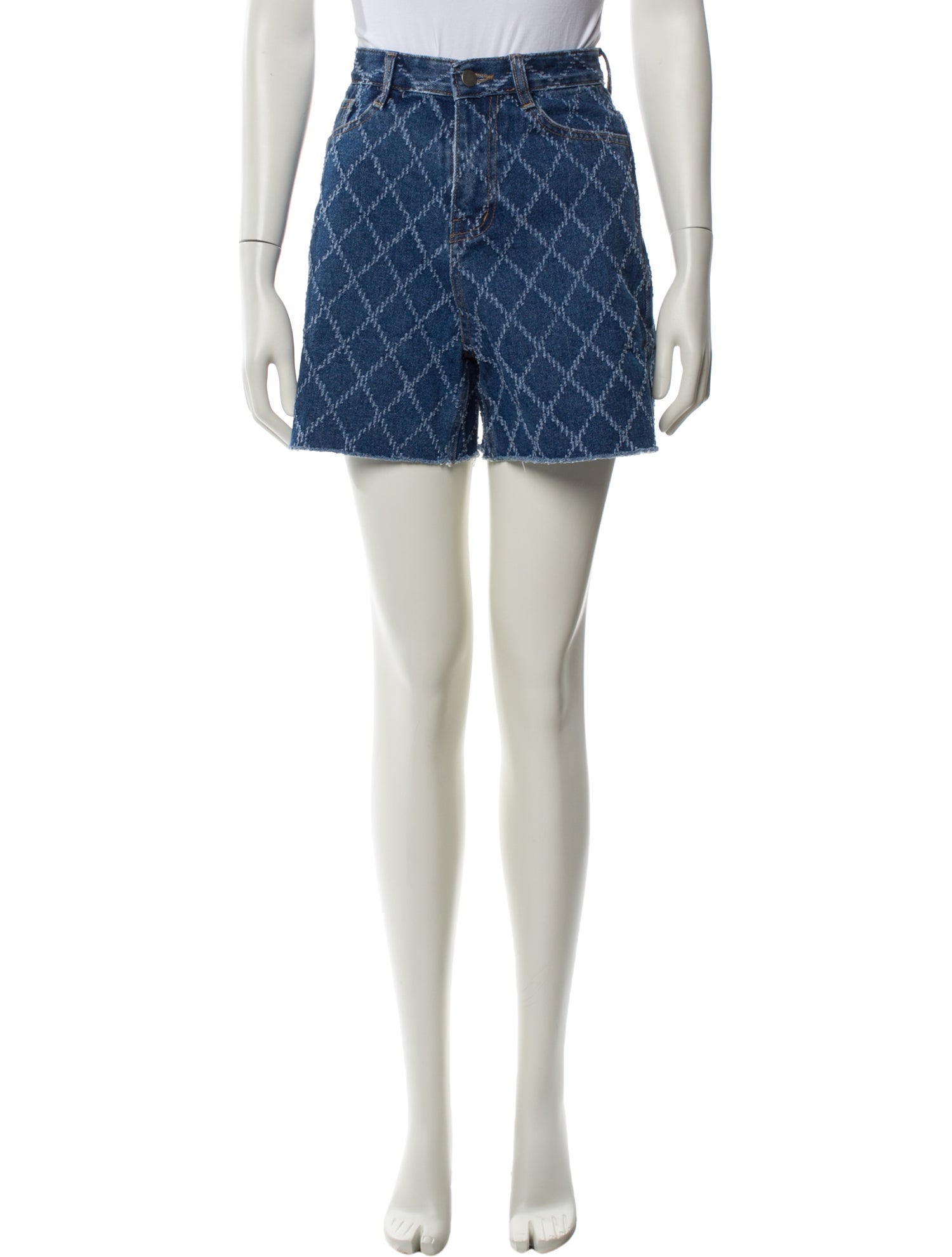 The Frankie Shop Plaid Print Mini Shorts