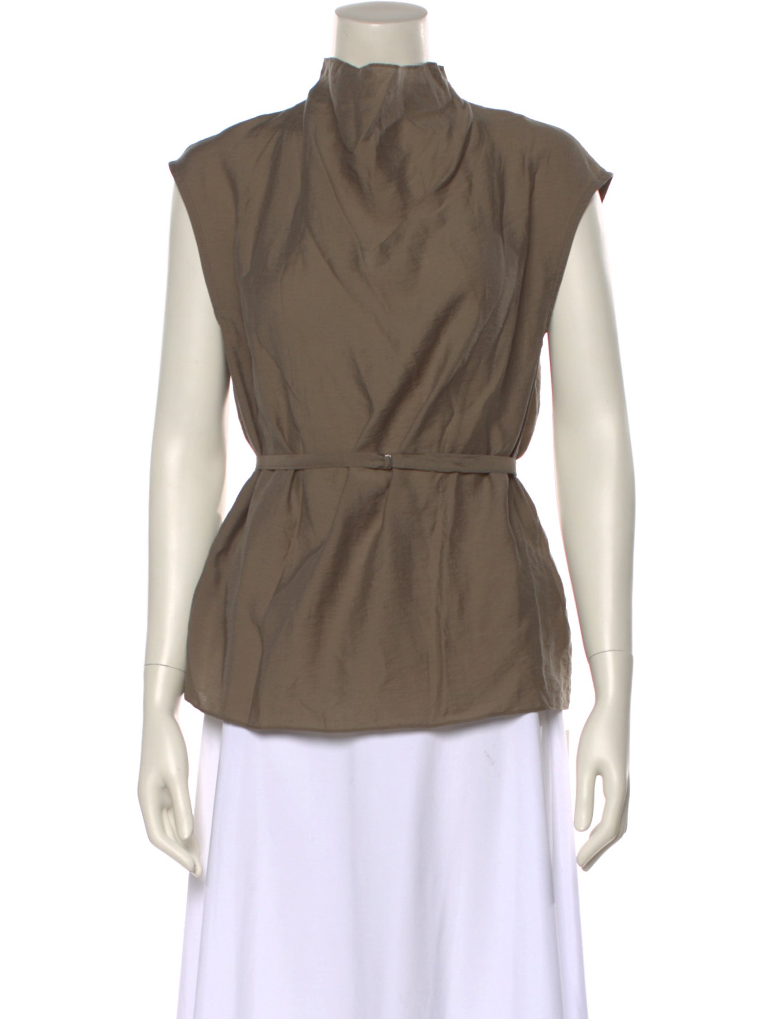 The Frankie Shop Mock Neck Short Sleeve Blouse w/ Tags