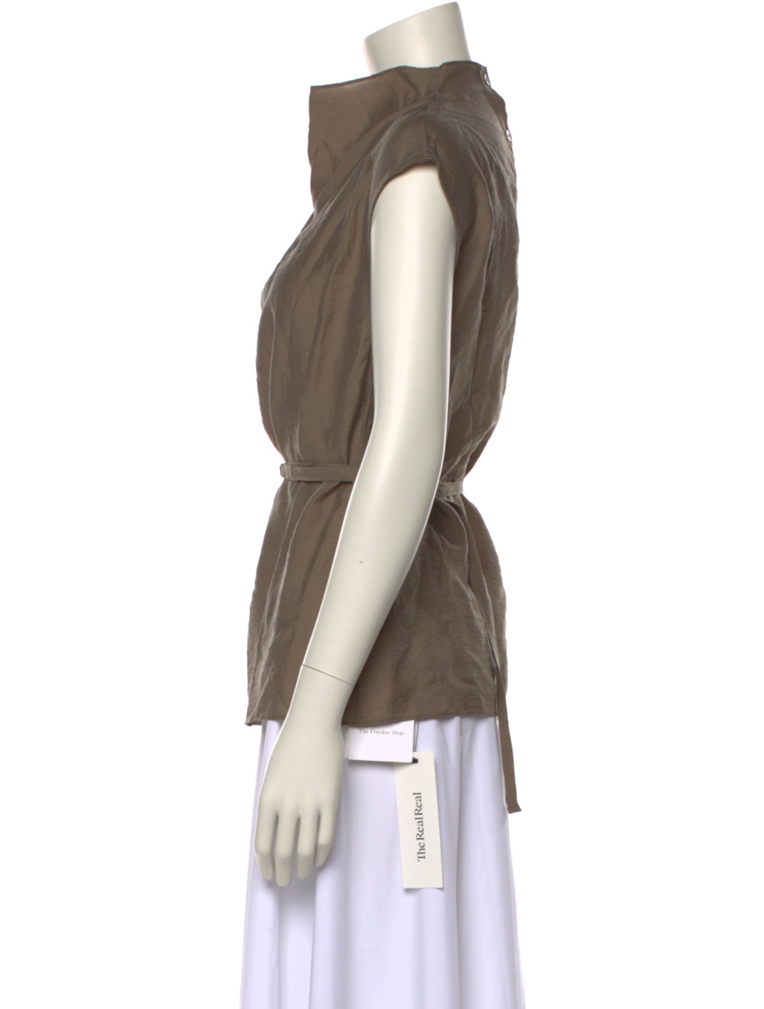 The Frankie Shop Mock Neck Short Sleeve Blouse w/ Tags