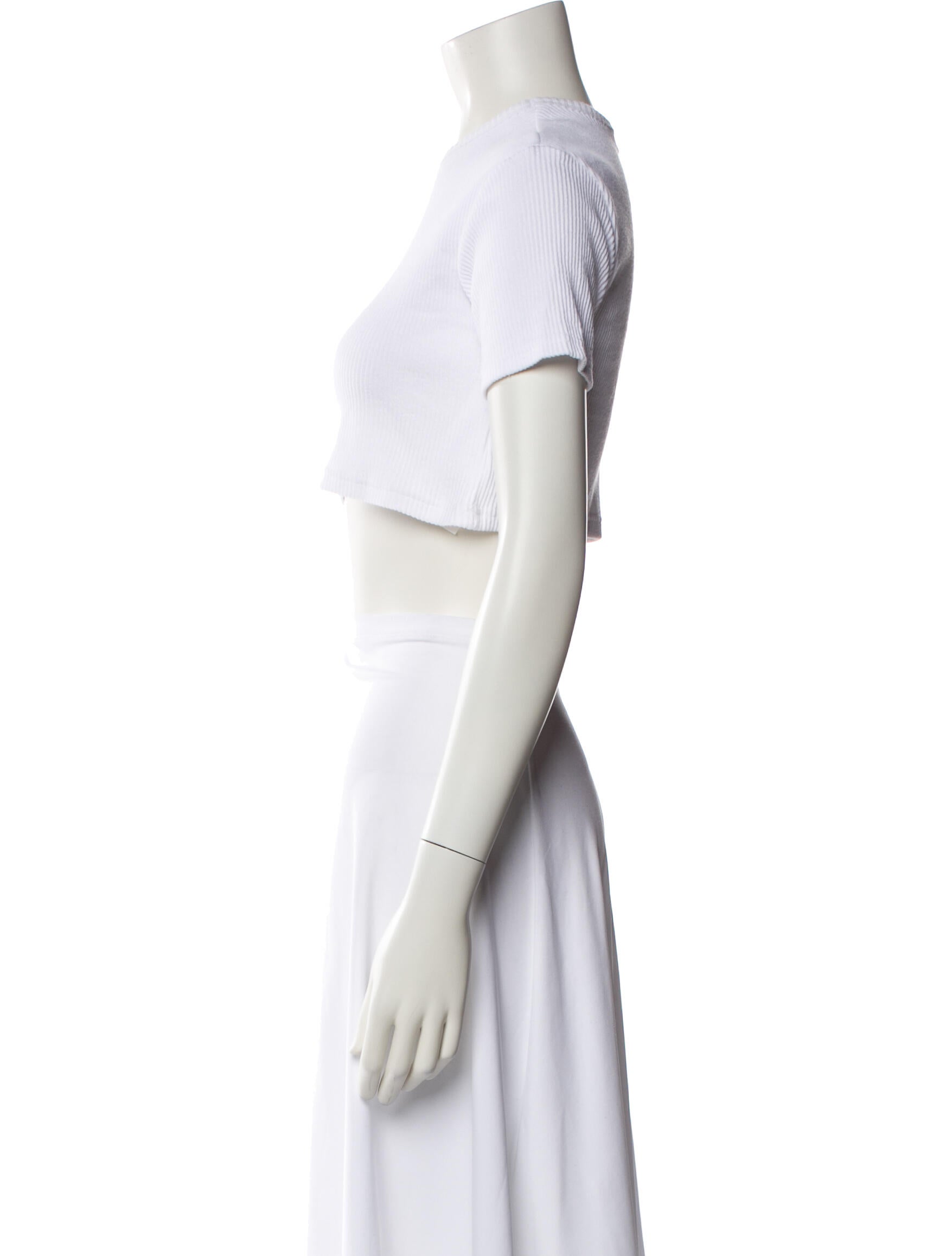 The Frankie Shop Crew Neck Short Sleeve Crop Top