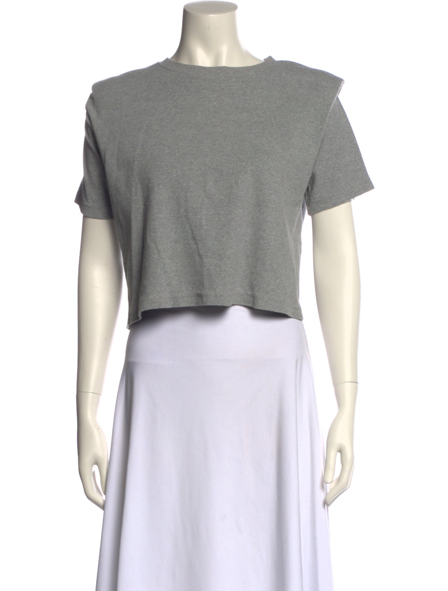 The Frankie Shop Scoop Neck Short Sleeve Crop Top