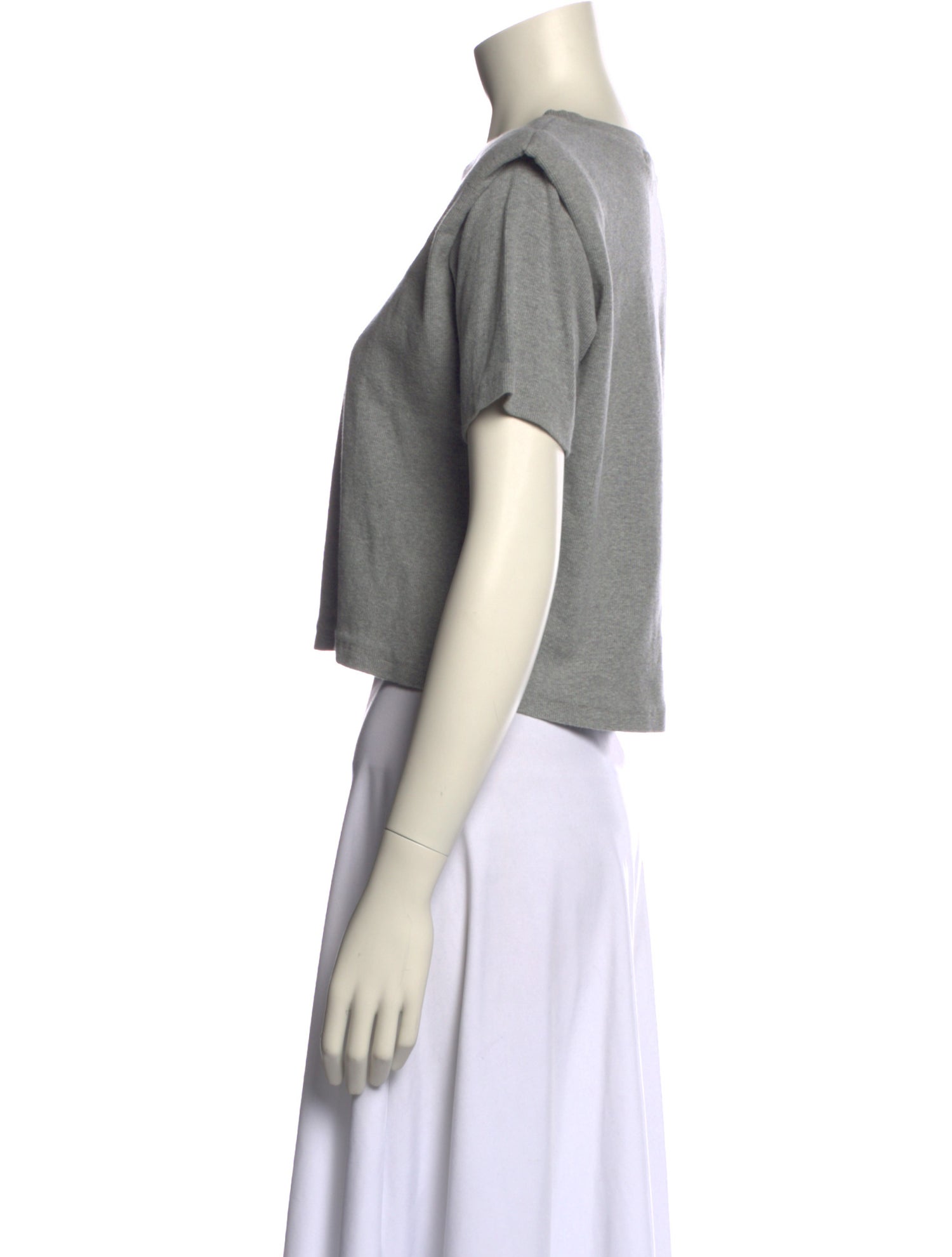 The Frankie Shop Scoop Neck Short Sleeve Crop Top