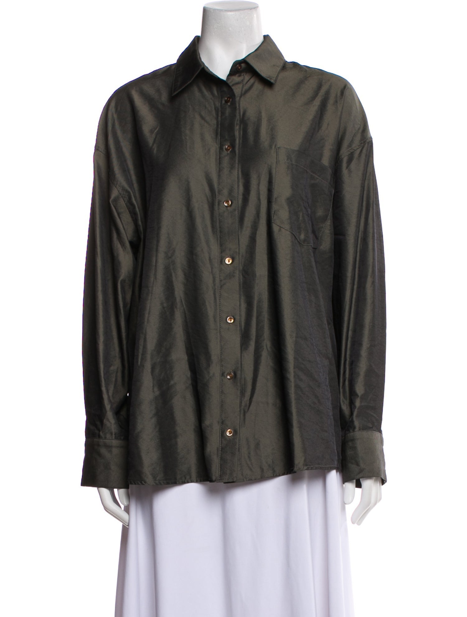 The Frankie Shop Long Sleeve Button-Up Top