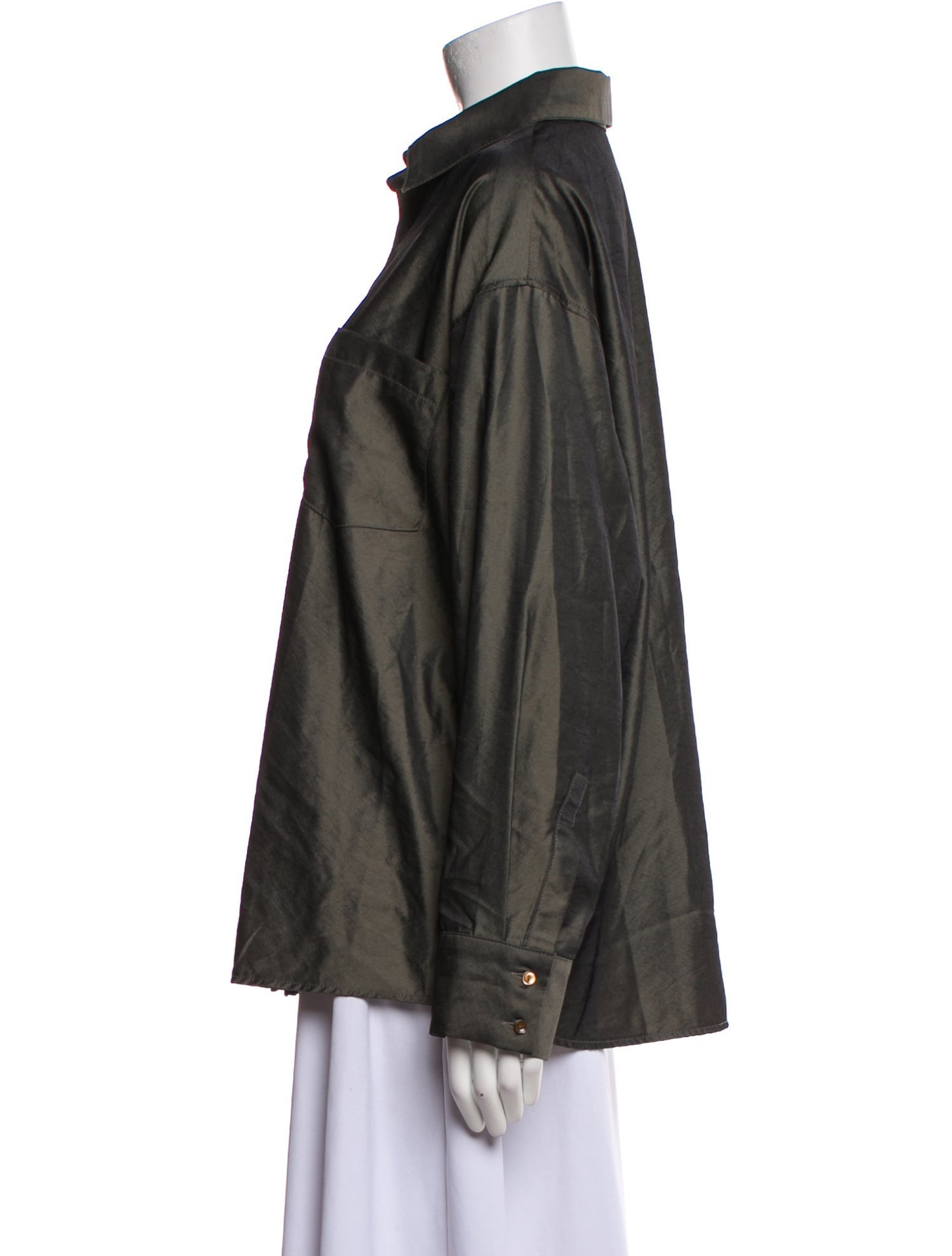 The Frankie Shop Long Sleeve Button-Up Top