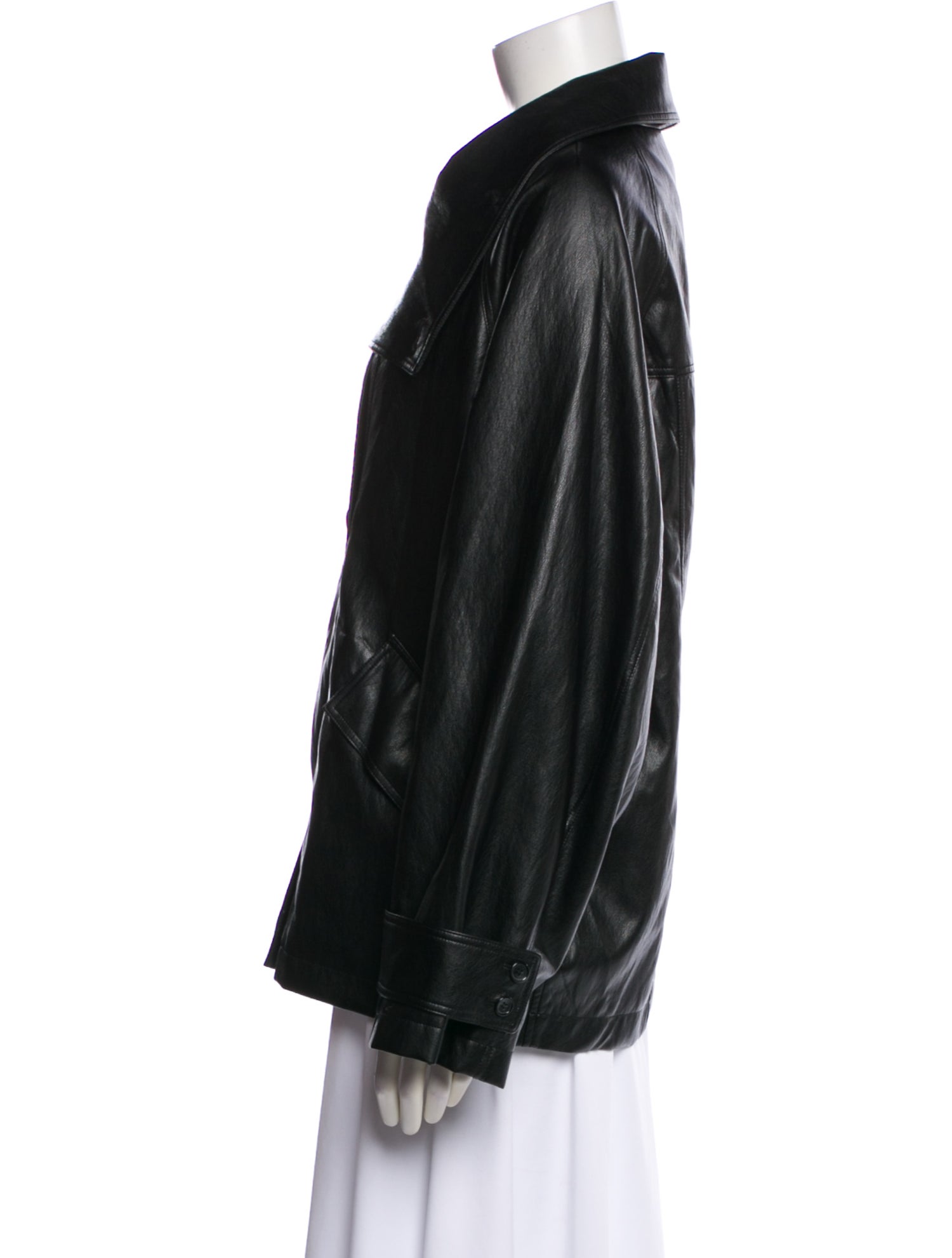 The Frankie Shop Faux Leather Biker Jacket