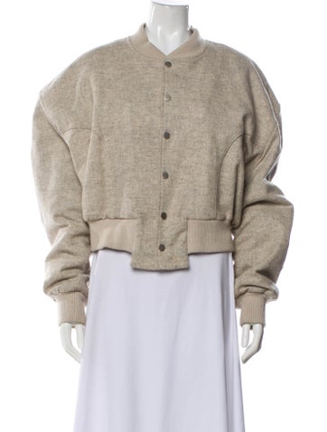 Pre-owned The Frankie Shop Wool Bomber Jacket In Neutral