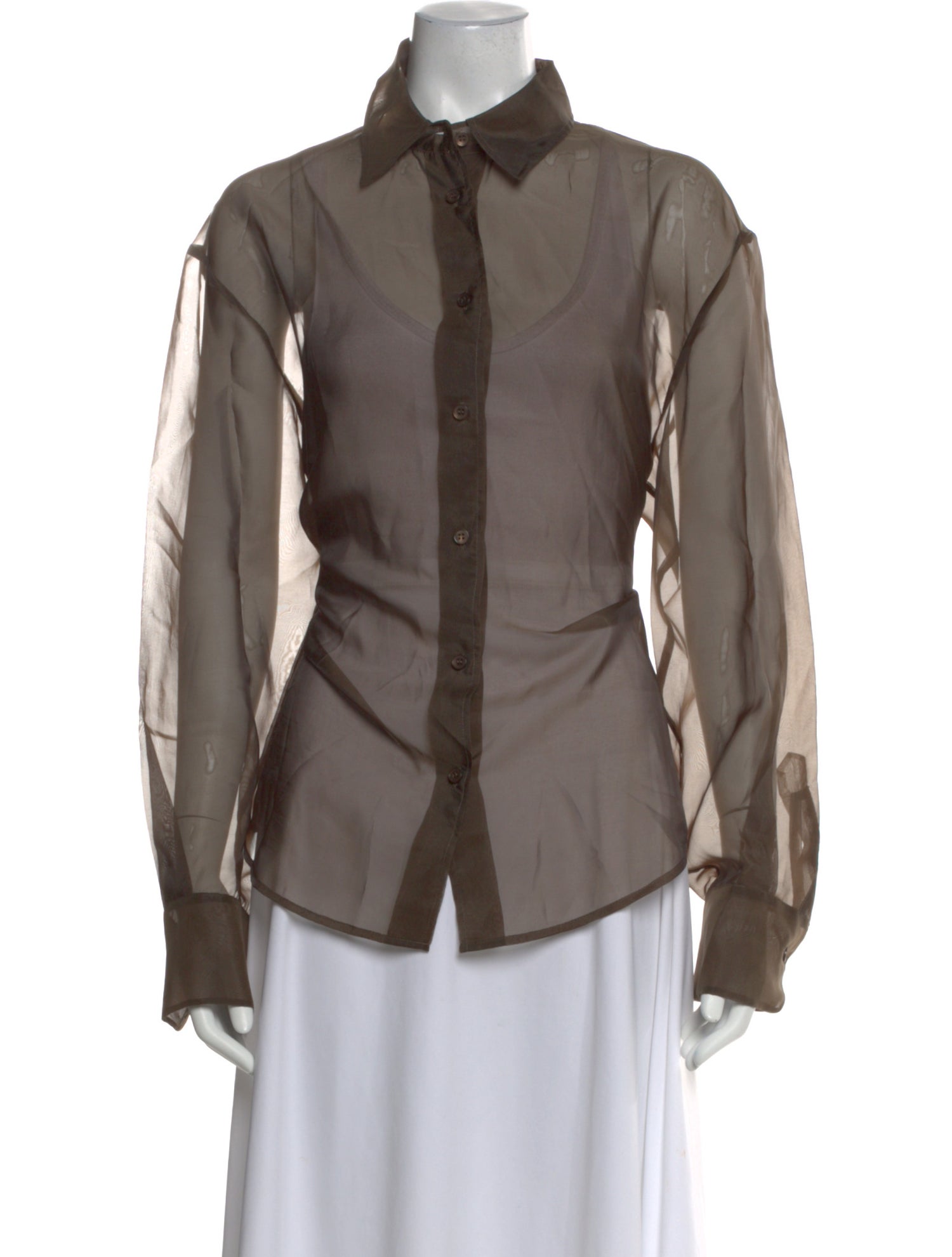 The Frankie Shop Long Sleeve Button-Up Top