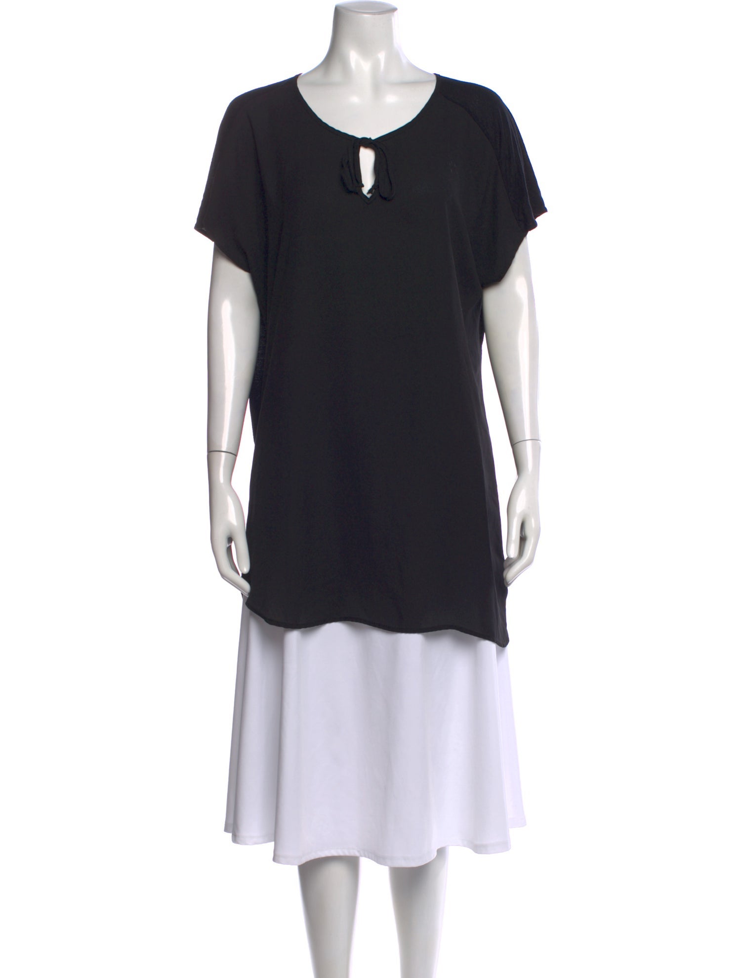 The Frankie Shop Tie Neck Short Sleeve Tunic