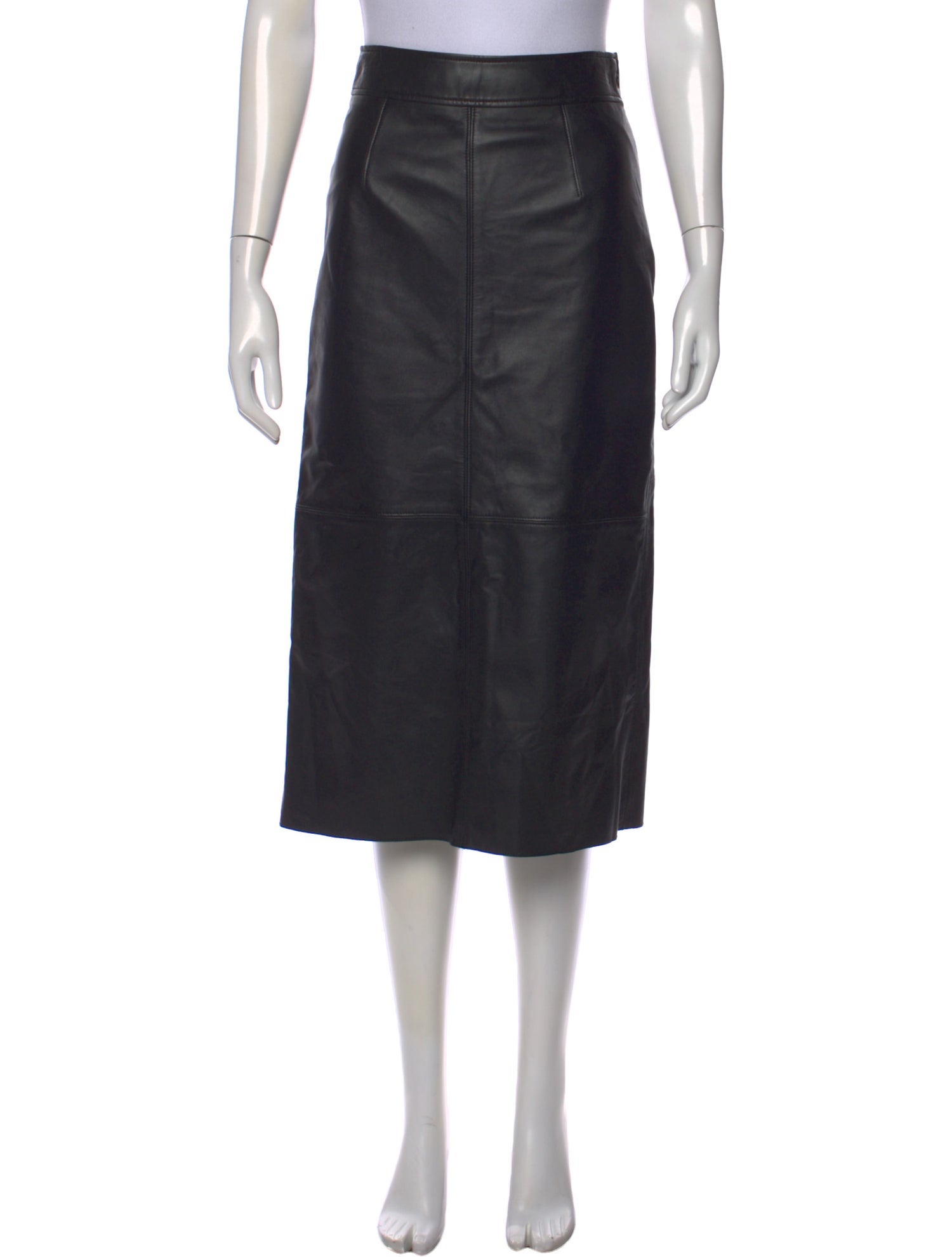 The Frankie Shop Lambskin Midi Length Skirt