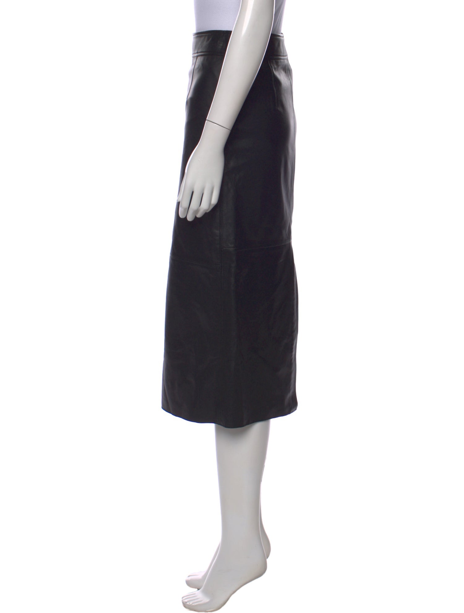 The Frankie Shop Lambskin Midi Length Skirt
