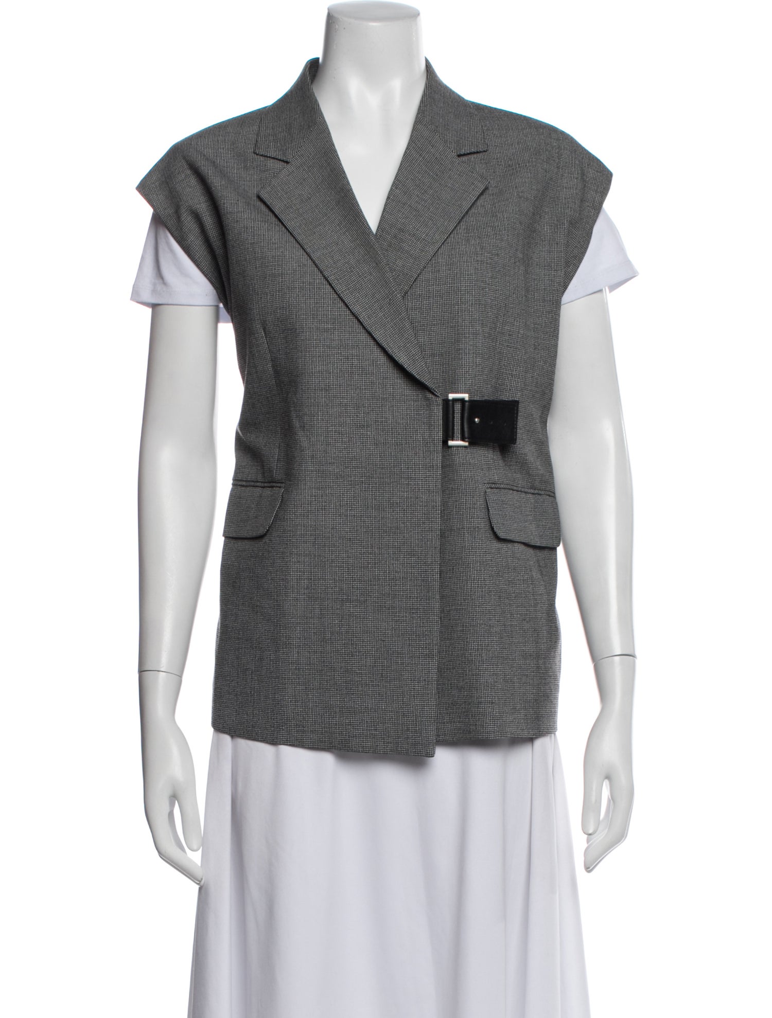 The Frankie Shop Tweed Pattern Vest
