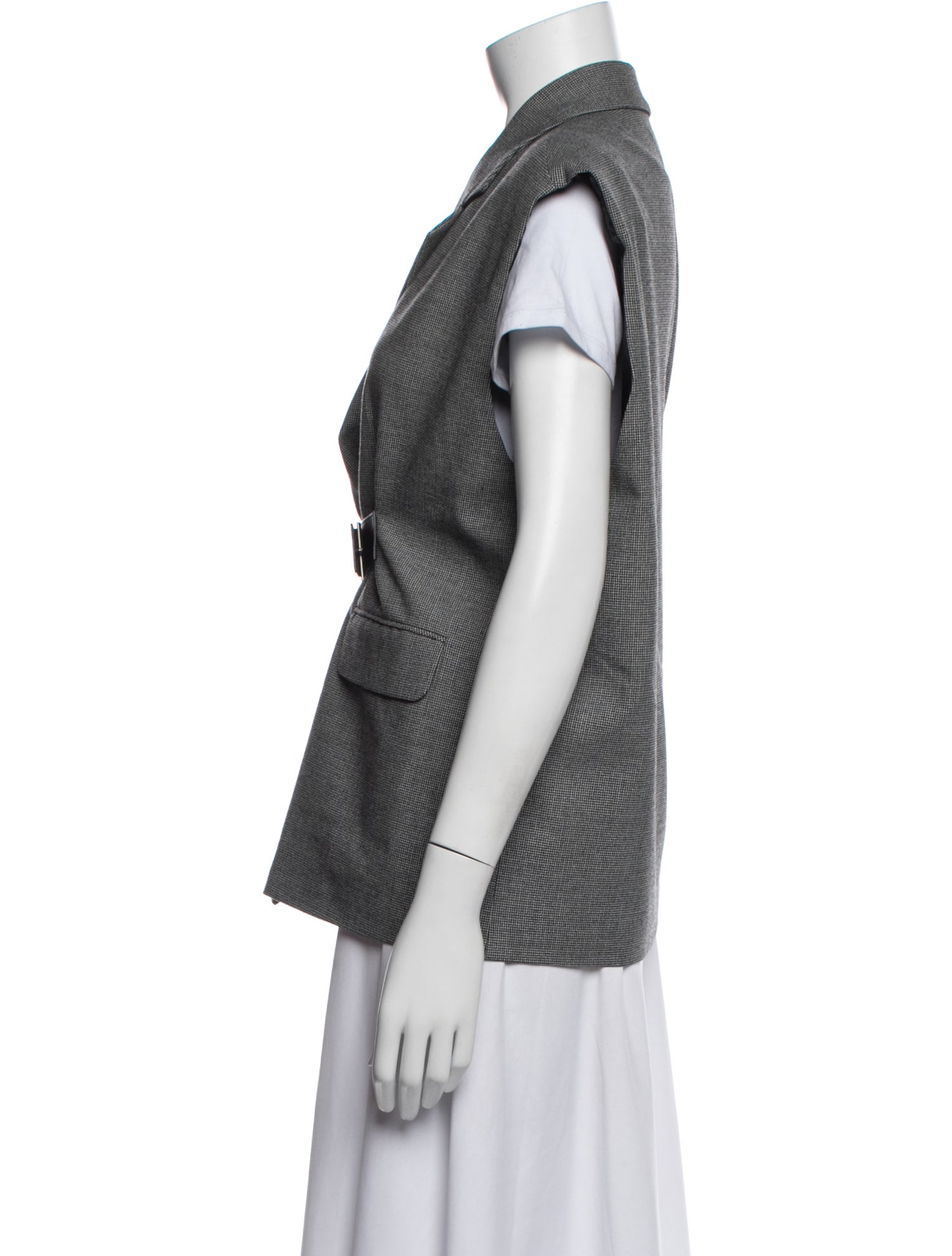 The Frankie Shop Tweed Pattern Vest