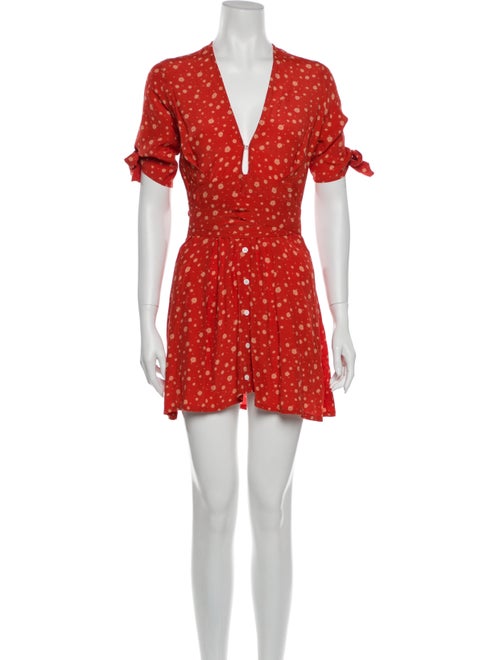Faithfull The Brand Floral Print Mini Dress Red
