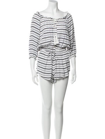 Faithfull The Brand Jumpsuits and Rompers Striped Bateau Neckline Romper Us2, UK6 | XS