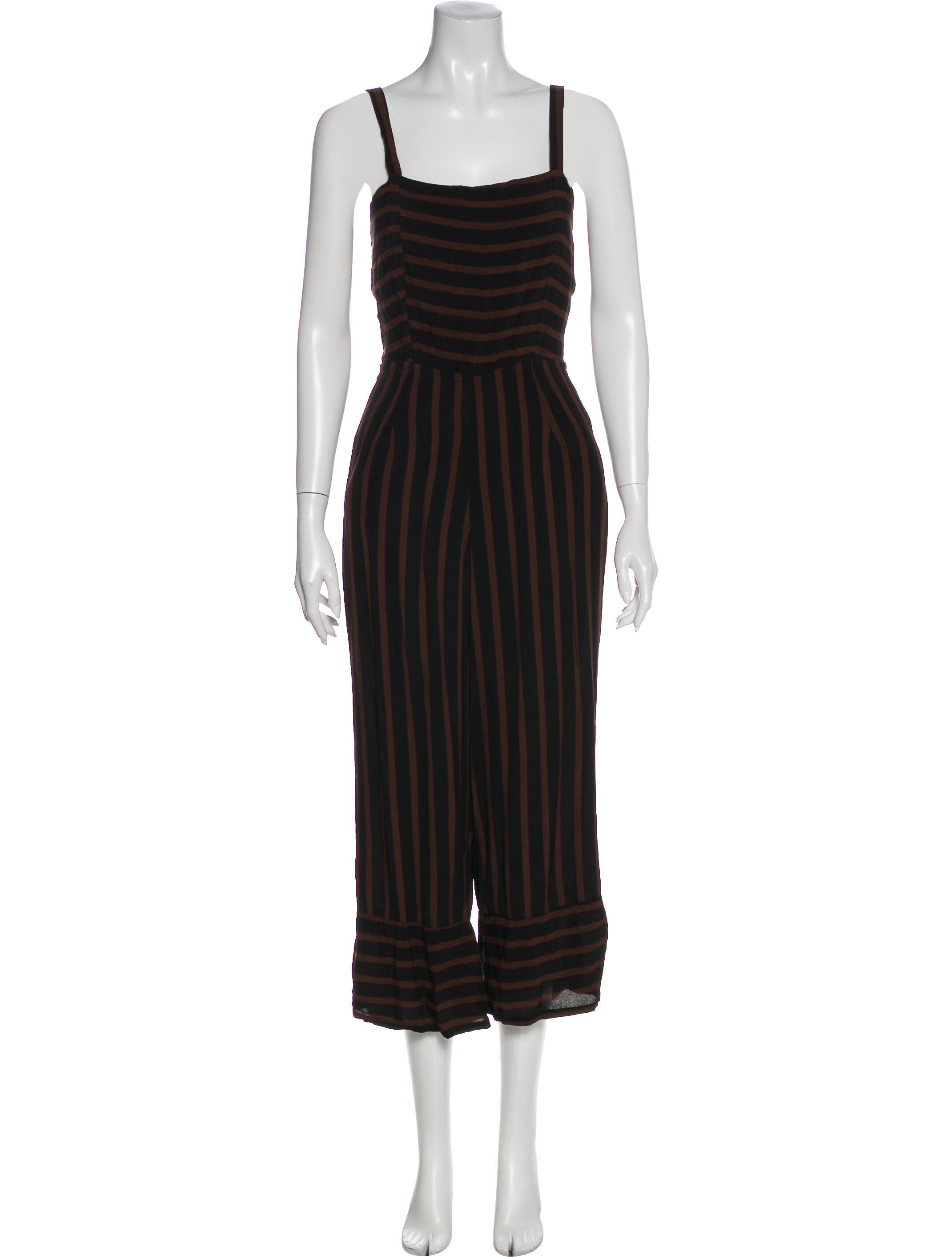 Faithfull The Brand Striped Square Neckline Jumpsuit