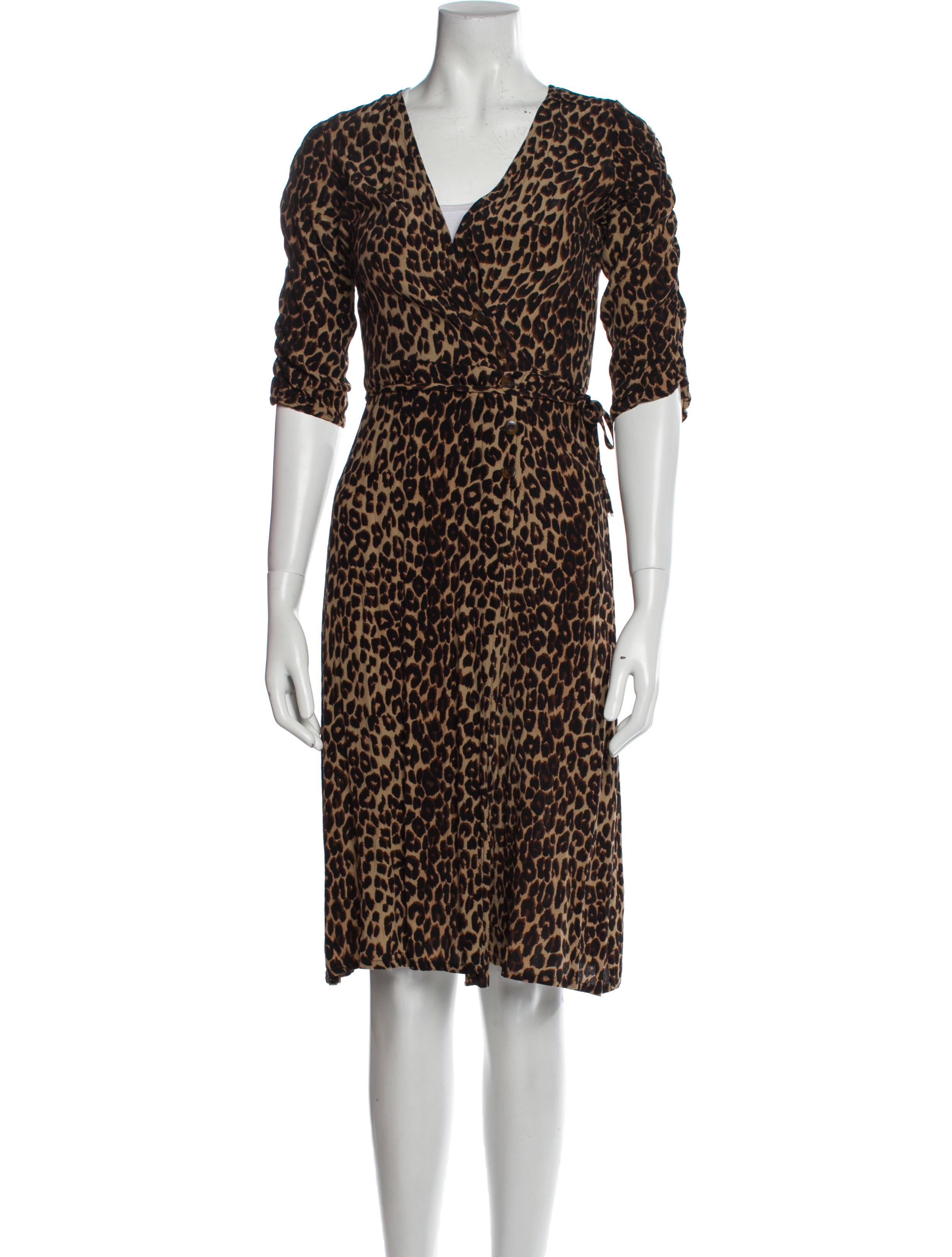 Faithfull The Brand Animal Print Knee-Length Dress