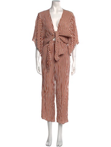 Faithfull The Brand Jumpsuits and Rompers Printed V-Neck Jumpsuit Us2, UK6 | XS