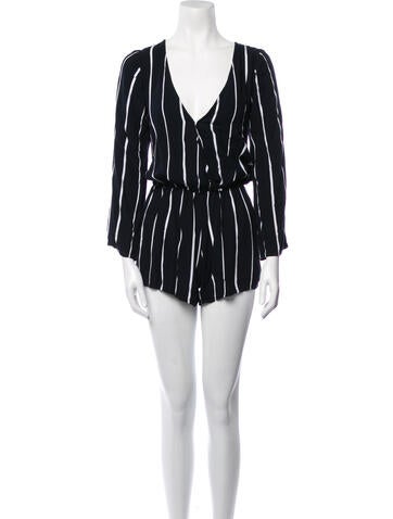 Faithfull The Brand Jumpsuits and Rompers Striped V-Neck Romper S