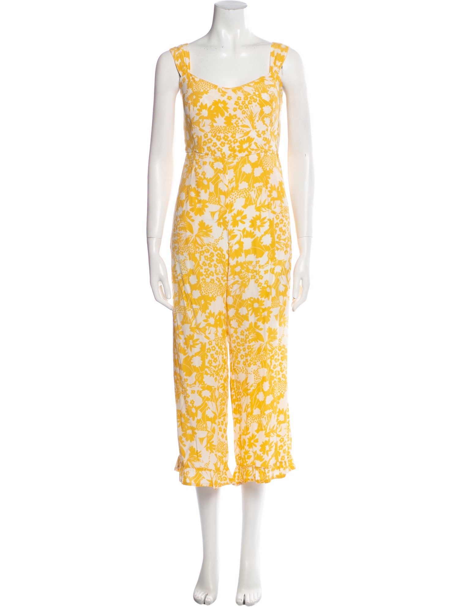 Faithfull The Brand Floral Print Square Neckline Jumpsuit