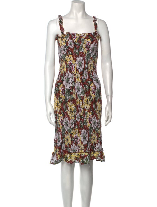 Faithfull The Brand Floral Print Knee-Length Dress
