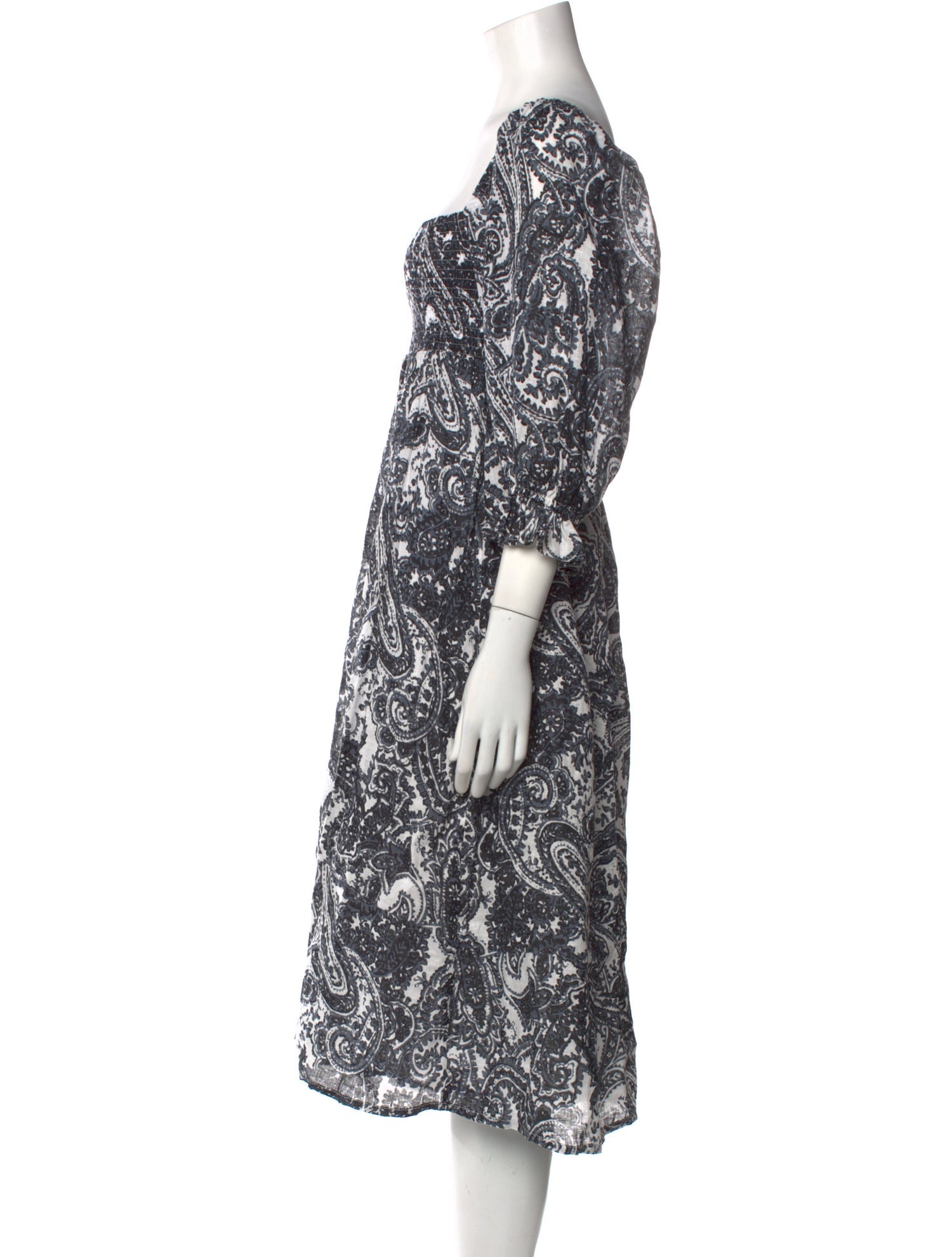 Faithfull The Brand Paisley Print Midi Length Dress