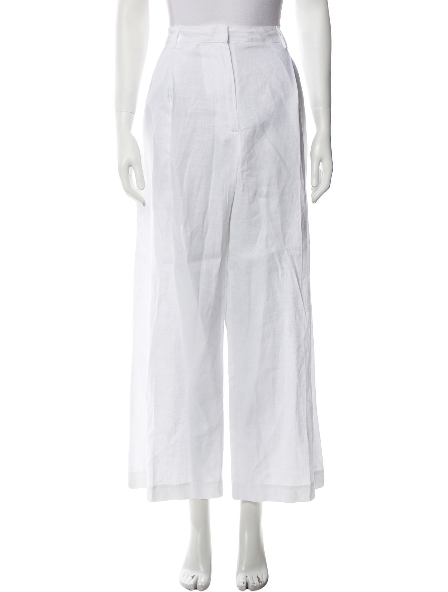 Faithfull The Brand Linen Wide Leg Pants White, 13.75" Rise Pants