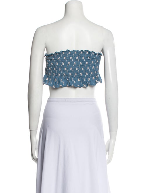 Faithfull The Brand Floral Print Strapless Crop Top