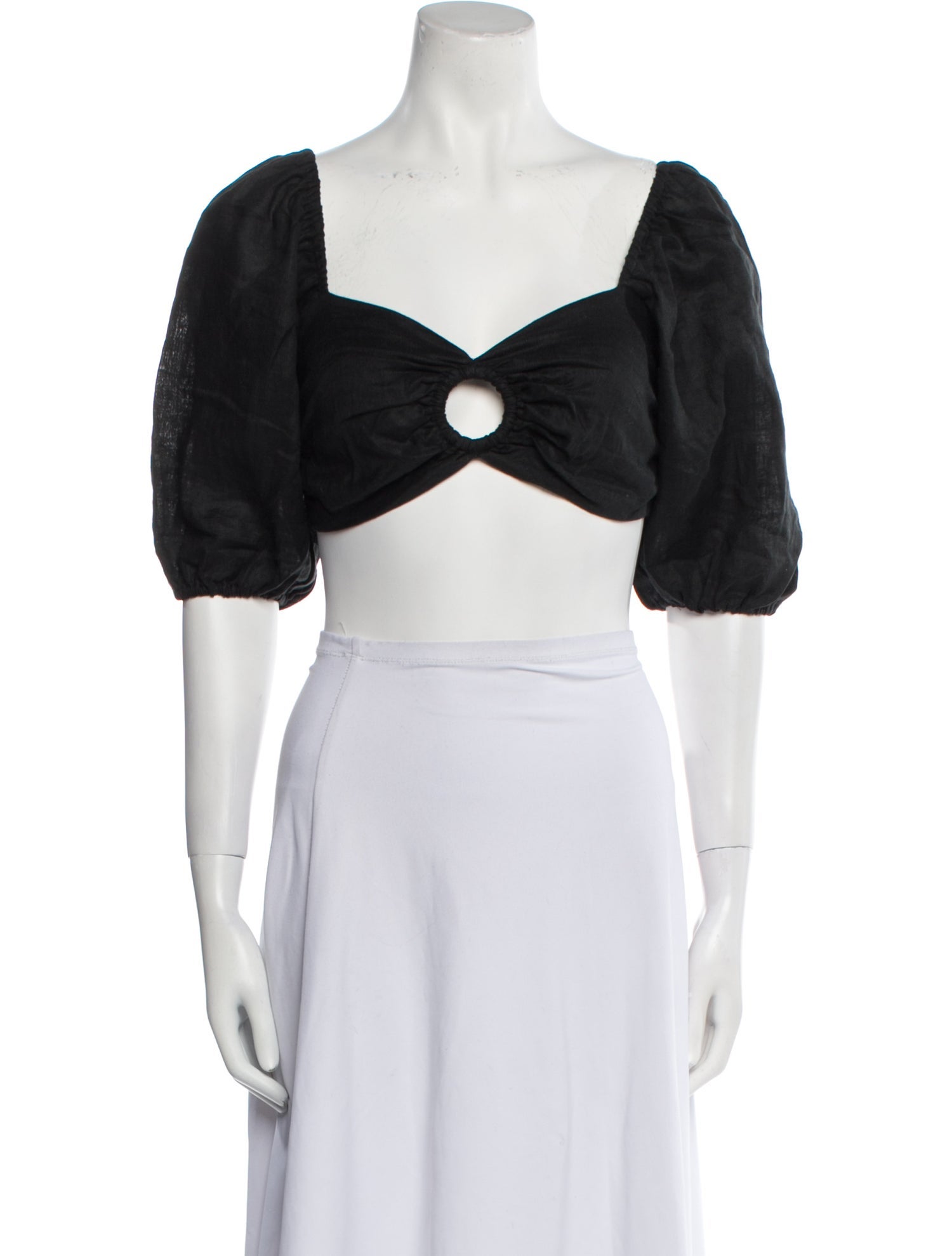 Faithfull The Brand Linen Square Neckline Crop Top