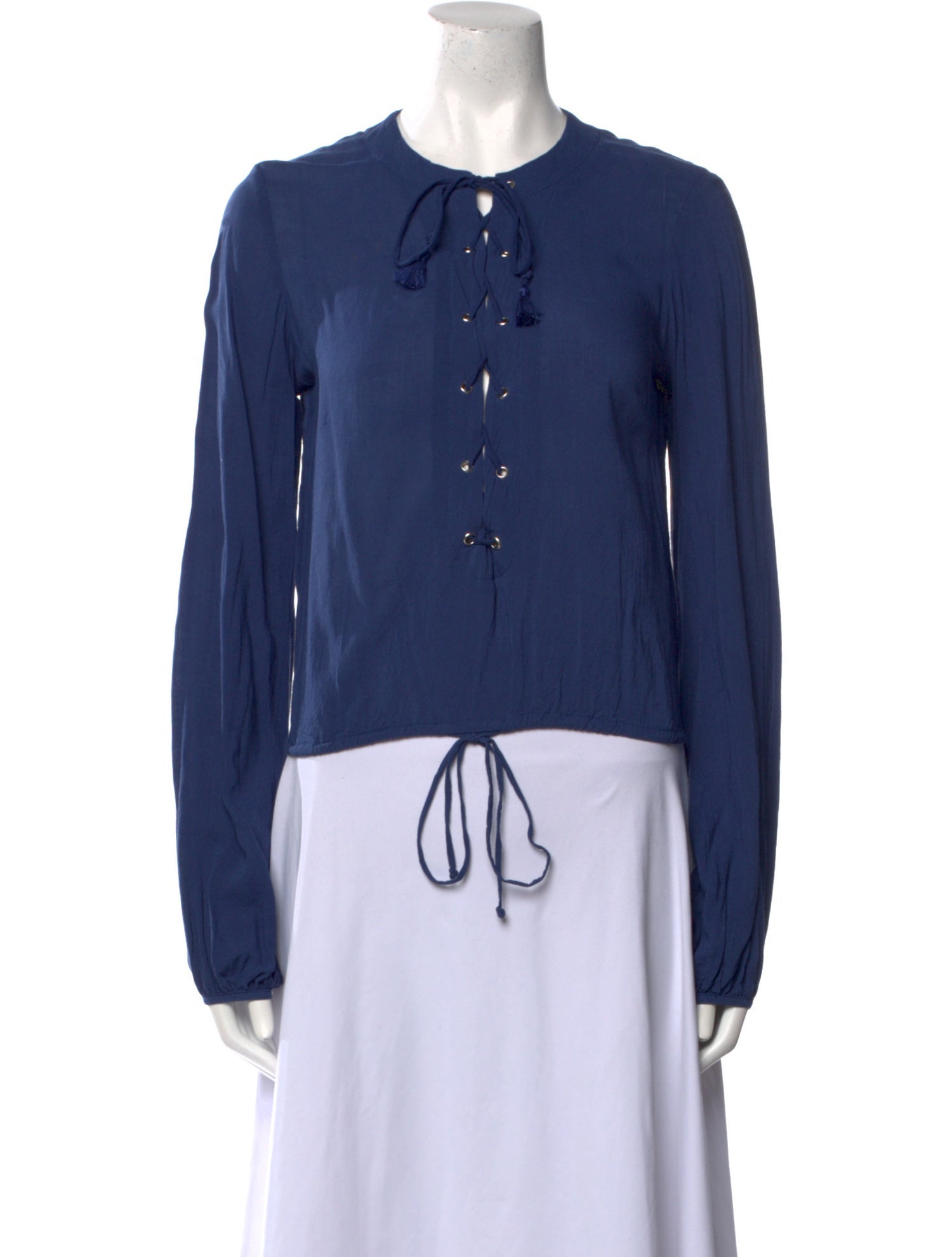 Faithfull The Brand Crew Neck Long Sleeve Blouse