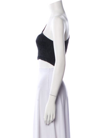 Faithfull The Brand Linen One-Shoulder Crop Top