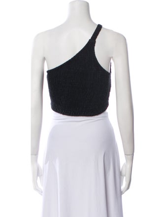 Faithfull The Brand Linen One-Shoulder Crop Top