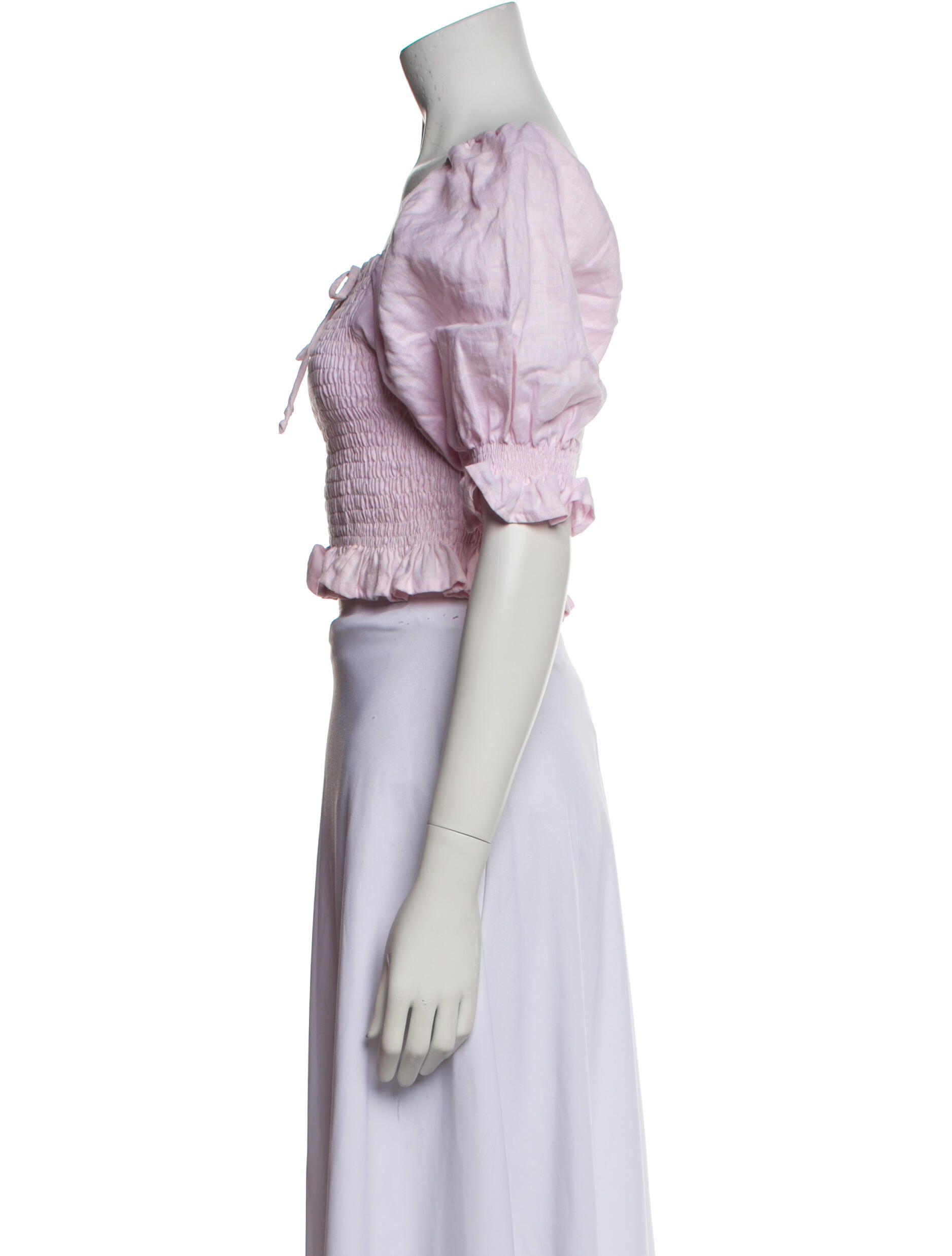 Faithfull The Brand Linen Square Neckline Crop Top