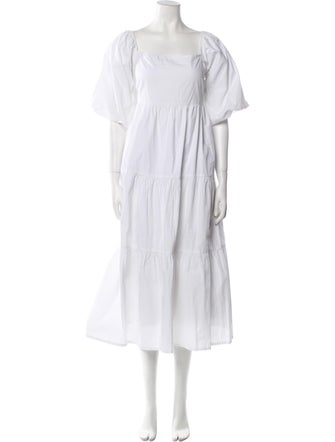 Faithfull The Brand Square Neckline Long Dress
