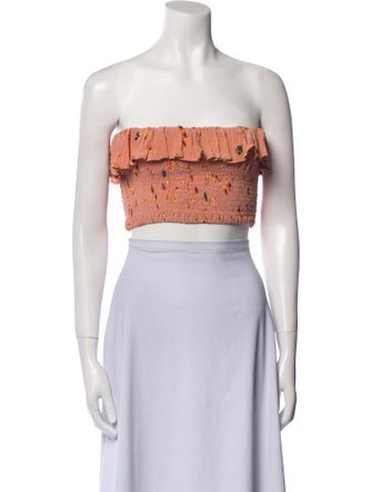 Faithfull The Brand Printed Strapless Crop Top