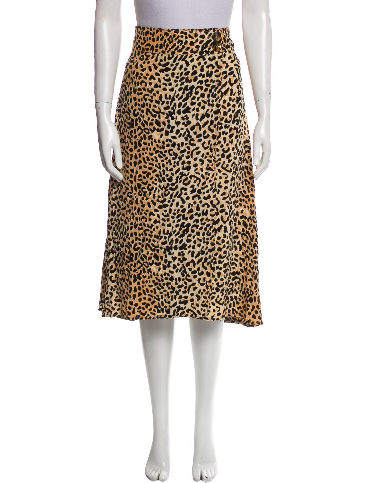 Faithfull The Brand Animal Print Midi Length Skirt