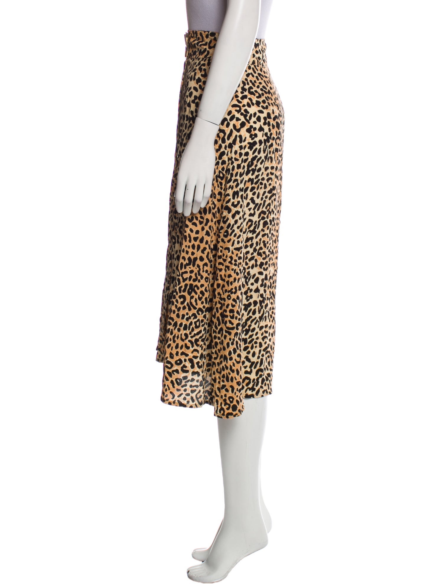 Faithfull The Brand Animal Print Midi Length Skirt