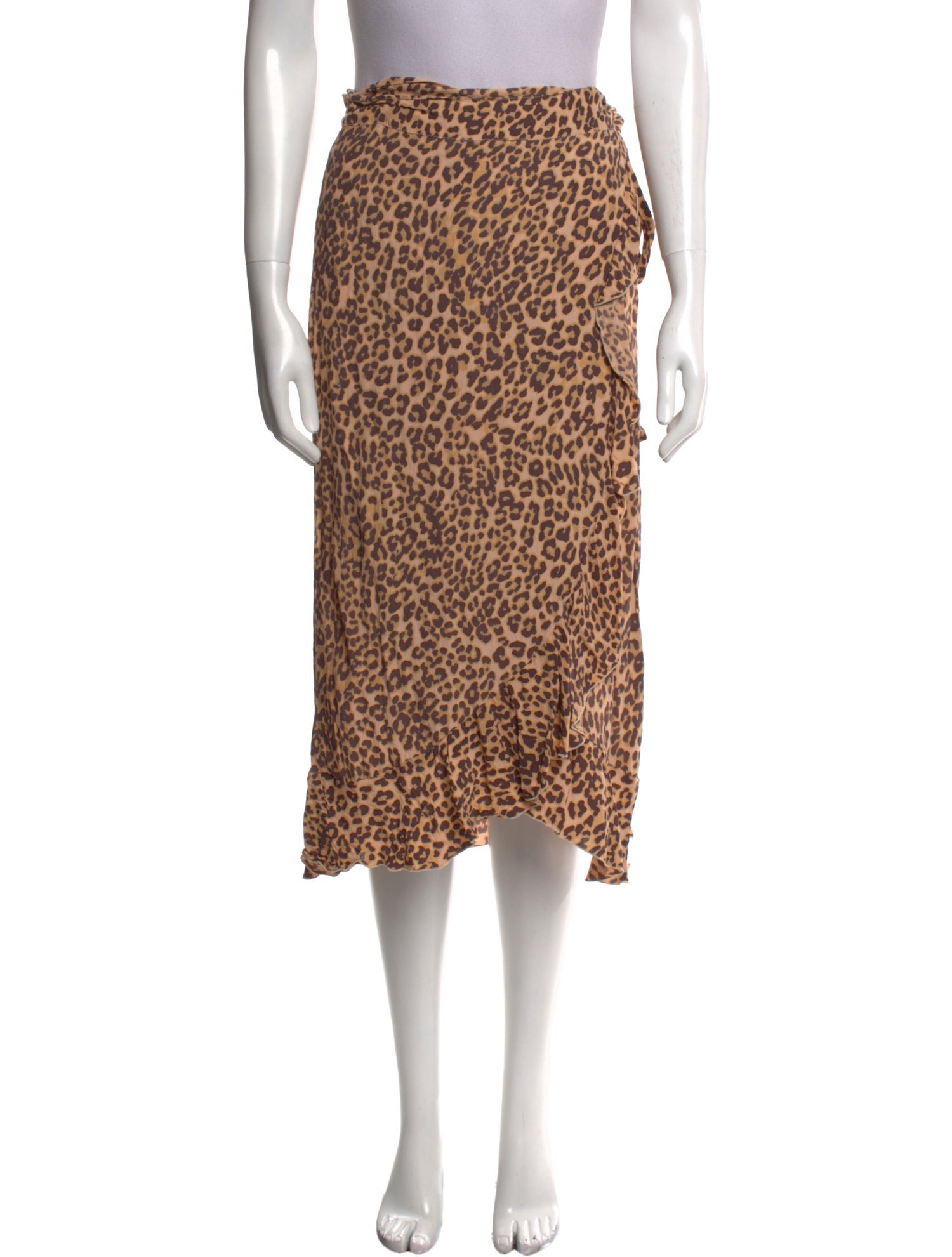 Faithfull The Brand Animal Print Midi Length Skirt